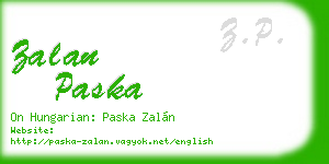 zalan paska business card